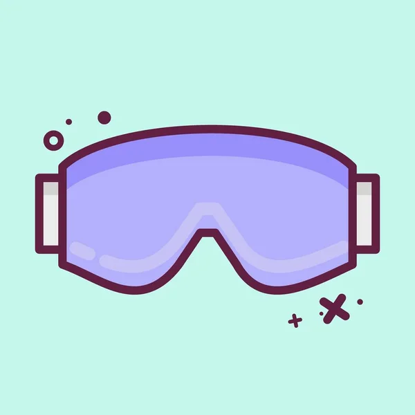 Icon Goggle Glass Pocket Suitable Sportswear Symbol Mbe Style Simple — Stockvektor