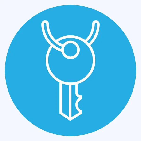 Icon Key Clip Suitable Sportswear Symbol Blue Eyes Style Simple — Image vectorielle