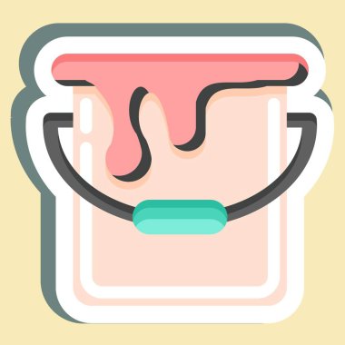 Sticker Paint Can. suitable for Paint Art Tools symbol. simple design editable. design template vector. simple illustration