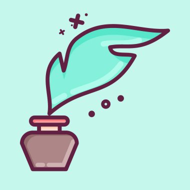 Icon Inkwell. suitable for Paint Art Tools symbol. MBE style. simple design editable. design template vector. simple illustration