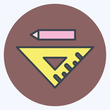 Icon Pencil and Ruler. suitable for Paint Art Tools symbol. color mate style. simple design editable. design template vector. simple illustration