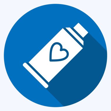 Icon Paint Tube. suitable for Paint Art Tools symbol. long shadow style. simple design editable. design template vector. simple illustration