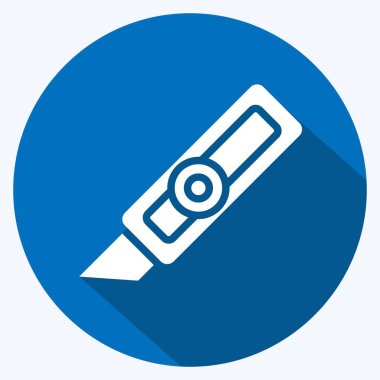 Icon Cutter Knife. suitable for Paint Art Tools symbol. long shadow style. simple design editable. design template vector. simple illustration