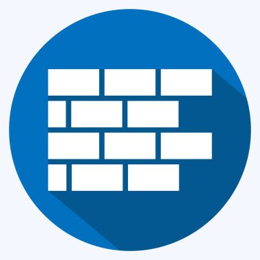 Icon Brickwork. suitable for Paint Art Tools symbol. long shadow style. simple design editable. design template vector. simple illustration