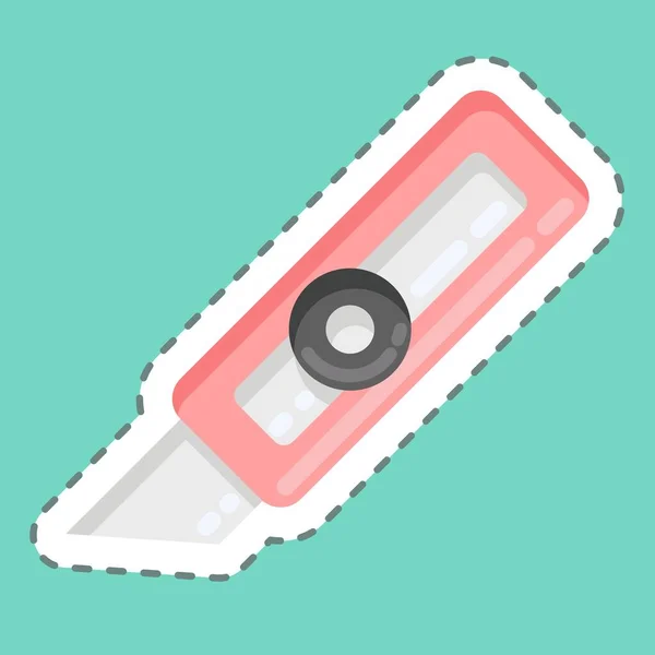 Sticker Cutter Knife Suitable Paint Art Tools Symbol Simple Design — Stock Vector