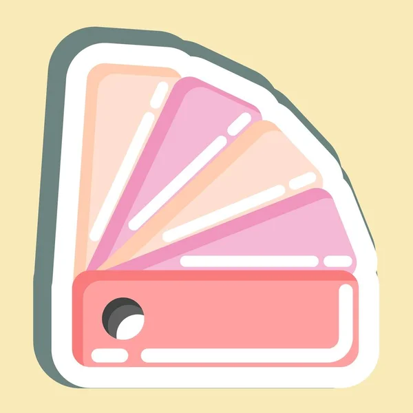Sticker Color Card Suitable Paint Art Tools Symbol Simple Design — 图库矢量图片