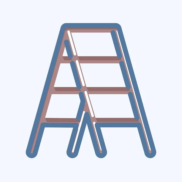Icon Stepladder Suitable Paint Art Tools Symbol Doodle Style Simple — Wektor stockowy