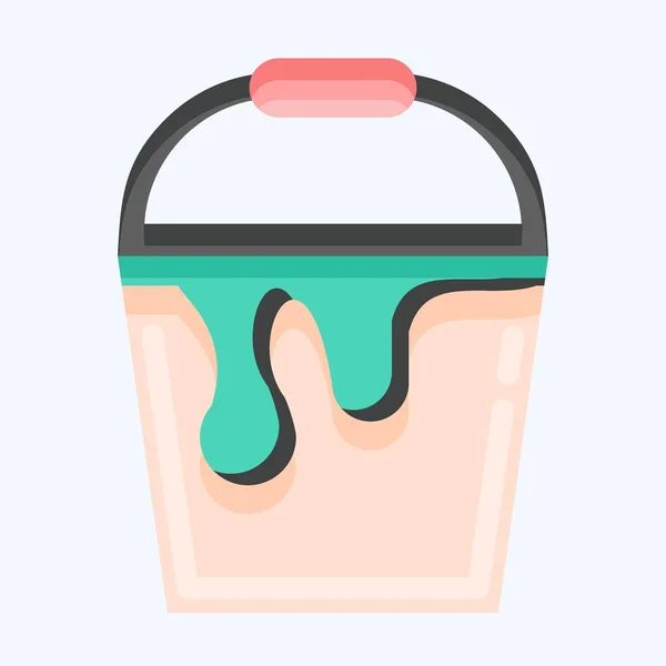 Icon Paint Bucket Suitable Paint Art Tools Symbol Flat Style — Stockvektor