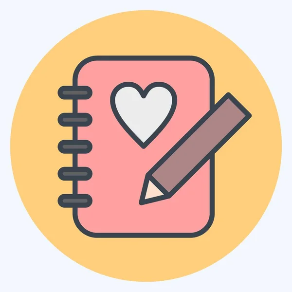 Icon Sketchbook. suitable for Paint Art Tools symbol. color mate style. simple design editable. design template vector. simple illustration