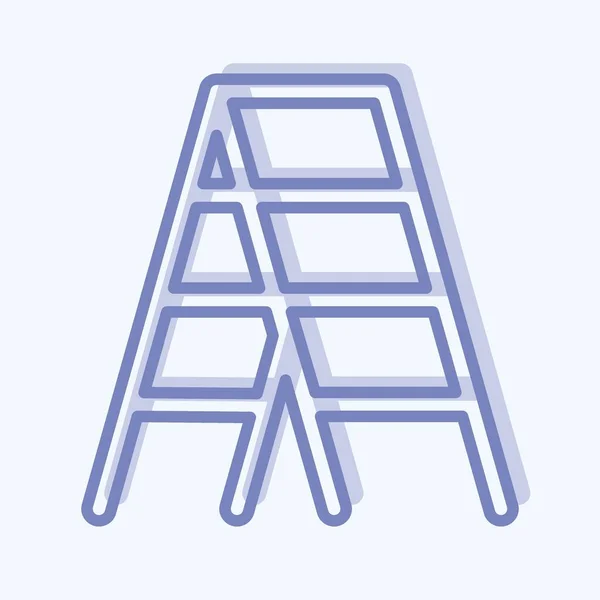 Icon Stepladder Suitable Paint Art Tools Symbol Two Tone Style —  Vetores de Stock