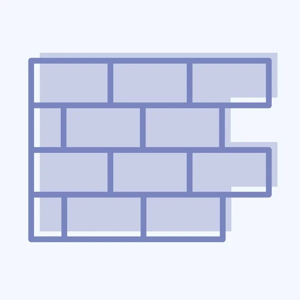 Icon Brickwork Suitable Paint Art Tools Symbol Two Tone Style — ストックベクタ