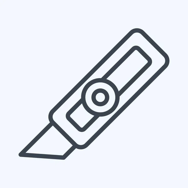 Icon Cutter Knife Suitable Paint Art Tools Symbol Line Style — Image vectorielle