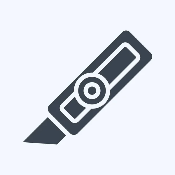 Icon Cutter Knife Suitable Paint Art Tools Symbol Glyph Style — Image vectorielle
