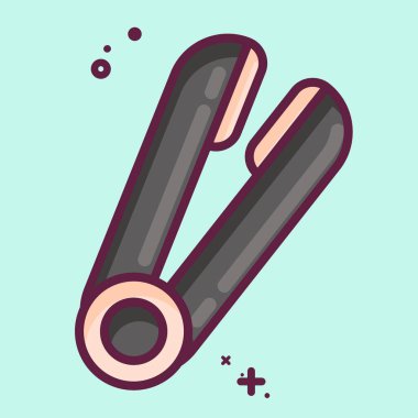 Icon Styling Iron. suitable for Barbershop symbol. MBE style. simple design editable. design template vector. simple illustration