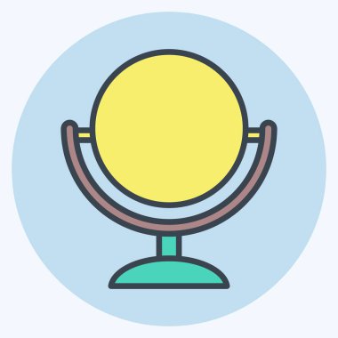 Icon Mirror. suitable for Barbershop symbol. color mate style. simple design editable. design template vector. simple illustration