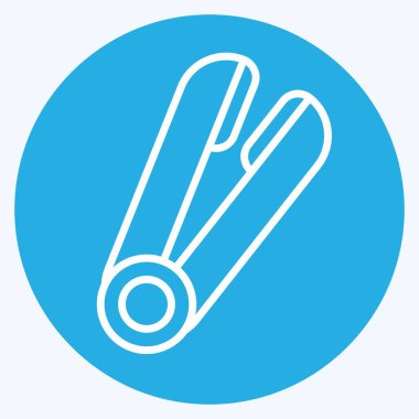 Icon Styling Iron. suitable for Barbershop symbol. blue eyes style. simple design editable. design template vector. simple illustration
