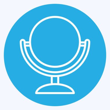 Icon Mirror. suitable for Barbershop symbol. blue eyes style. simple design editable. design template vector. simple illustration