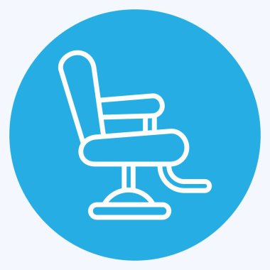 Icon Barber Chair. suitable for Barbershop symbol. blue eyes style. simple design editable. design template vector. simple illustration