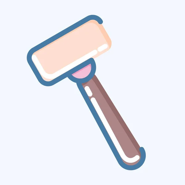 Icon Shaving Razor Suitable Barbershop Symbol Doodle Style Simple Design — Stockvektor