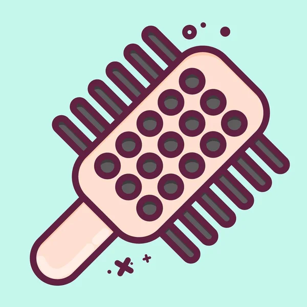 Icon Hair Brush Suitable Barbershop Symbol Mbe Style Simple Design — Stock vektor