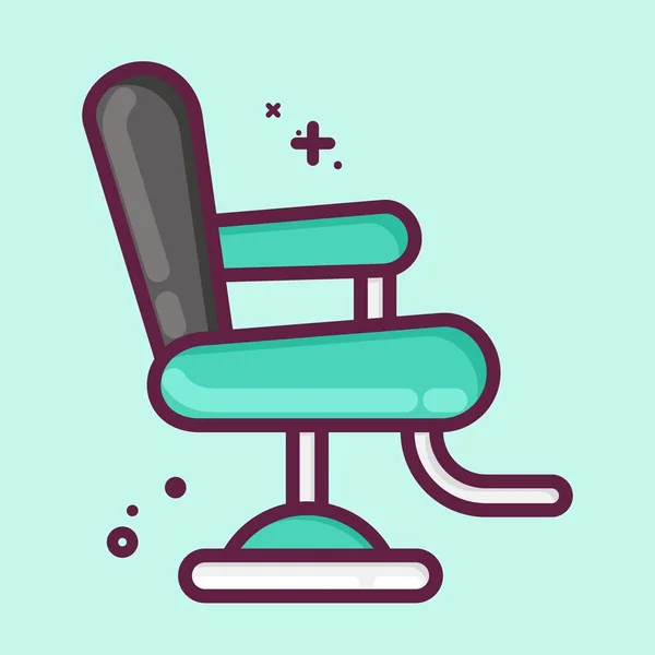 Icon Barber Chair Suitable Barbershop Symbol Mbe Style Simple Design — Stok Vektör
