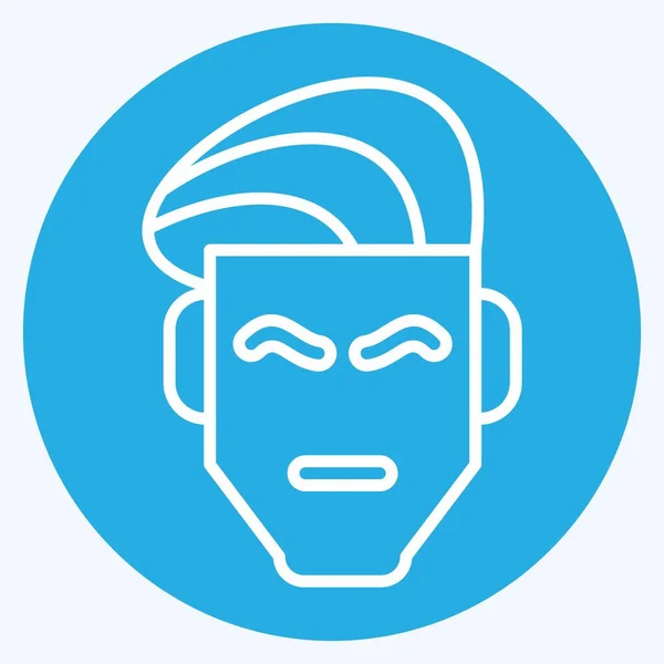 Icon Haircut Suitable Barbershop Symbol Blue Eyes Style Simple Design — Stockvektor