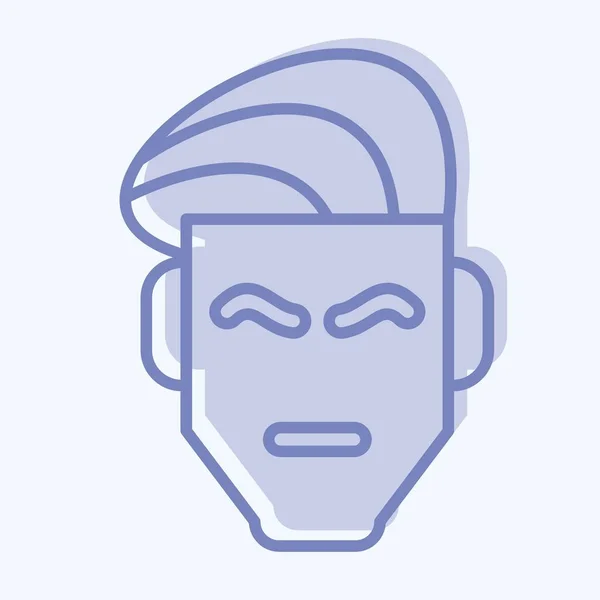 Icon Haircut Suitable Barbershop Symbol Two Tone Style Simple Design — Wektor stockowy