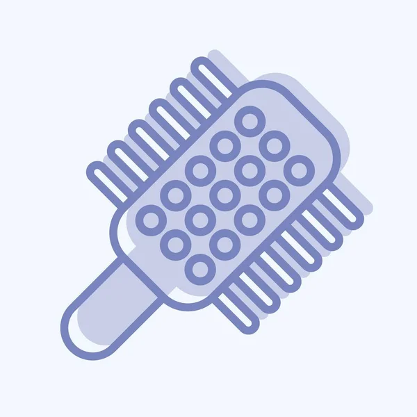 Icon Hair Brush Suitable Barbershop Symbol Two Tone Style Simple — Stockvektor