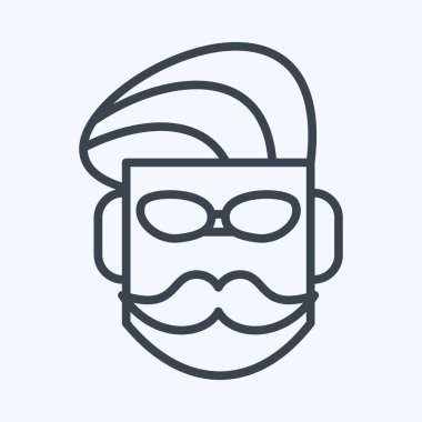Icon Mustache. suitable for Barbershop symbol. line style. simple design editable. design template vector. simple illustration