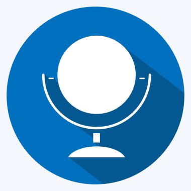 Icon Mirror. suitable for Barbershop symbol. long shadow style. simple design editable. design template vector. simple illustration