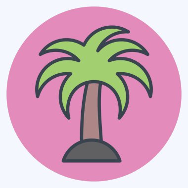 Icon Palm. suitable for Summer symbol. color mate style. simple design editable. design template vector. simple illustration