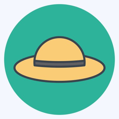 Icon Hat. suitable for Summer symbol. color mate style. simple design editable. design template vector. simple illustration
