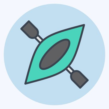 Icon Canoe. suitable for Summer symbol. color mate style. simple design editable. design template vector. simple illustration