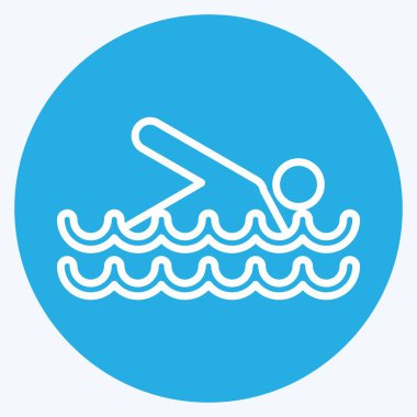 Icon Swimming. suitable for Summer symbol. blue eyes style. simple design editable. design template vector. simple illustration
