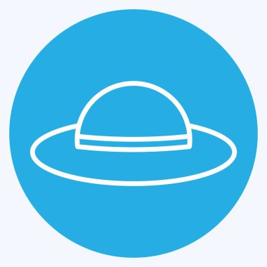 Icon Hat. suitable for Summer symbol. blue eyes style. simple design editable. design template vector. simple illustration