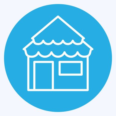 Icon Bungalow. suitable for Summer symbol. blue eyes style. simple design editable. design template vector. simple illustration