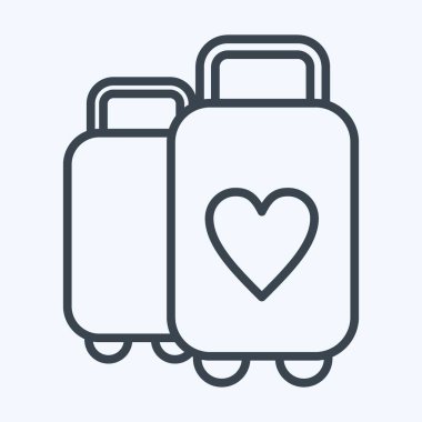 Icon Suitcase. suitable for Summer symbol. line style. simple design editable. design template vector. simple illustration