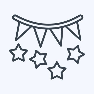 Icon Party. suitable for Summer symbol. line style. simple design editable. design template vector. simple illustration