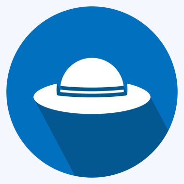 Icon Hat. suitable for Summer symbol. long shadow style. simple design editable. design template vector. simple illustration