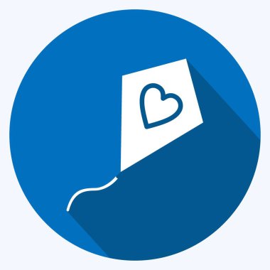 Icon Kite. suitable for Summer symbol. long shadow style. simple design editable. design template vector. simple illustration