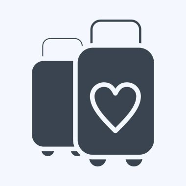 Icon Suitcase. suitable for Summer symbol. glyph style. simple design editable. design template vector. simple illustration