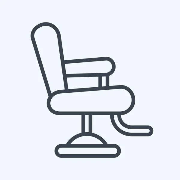 Icon Barber Chair Suitable Barbershop Symbol Line Style Simple Design — Vetor de Stock