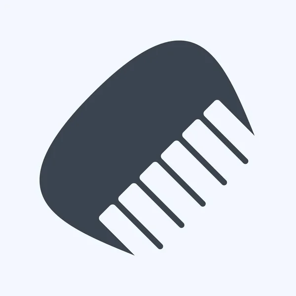 Icon Comb Suitable Barbershop Symbol Glyph Style Simple Design Editable — 图库矢量图片