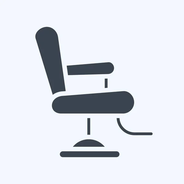 Icon Barber Chair Suitable Barbershop Symbol Glyph Style Simple Design — 图库矢量图片