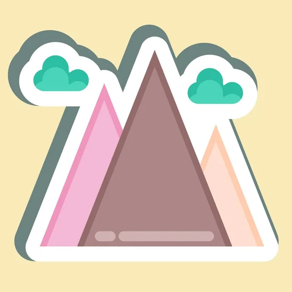 Sticker Mountain Suitable Summer Symbol Simple Design Editable Design Template — Image vectorielle