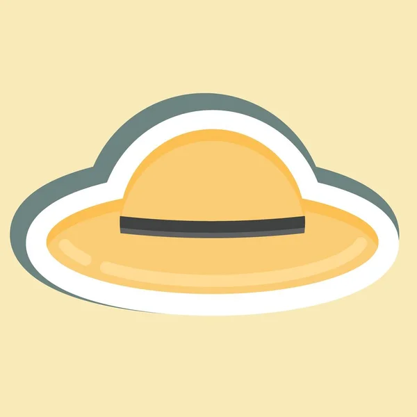 Sticker Hat Suitable Summer Symbol Simple Design Editable Design Template — 图库矢量图片