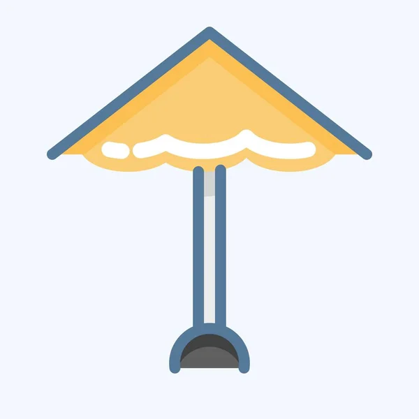 Icon Beach Suitable Summer Symbol Doodle Style Simple Design Editable — Stockvector