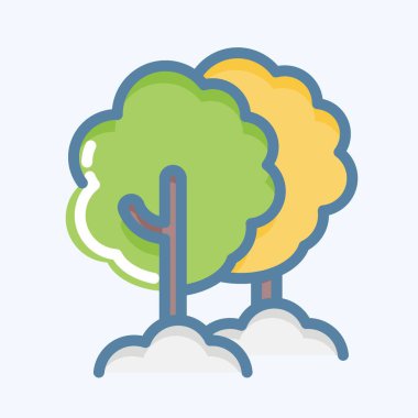Icon Tree. suitable for Garden symbol. doodle style. simple design editable. design template vector. simple illustration