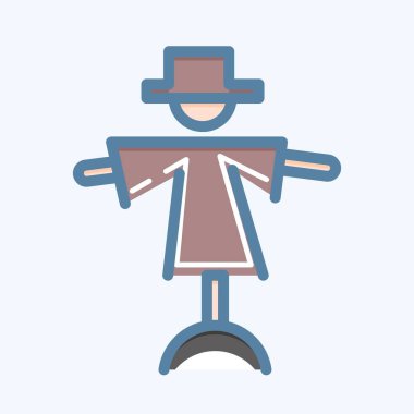 Icon Scarecrow. suitable for Garden symbol. doodle style. simple design editable. design template vector. simple illustration