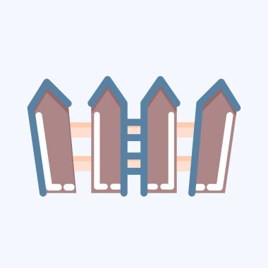 Icon Fence. suitable for Garden symbol. doodle style. simple design editable. design template vector. simple illustration
